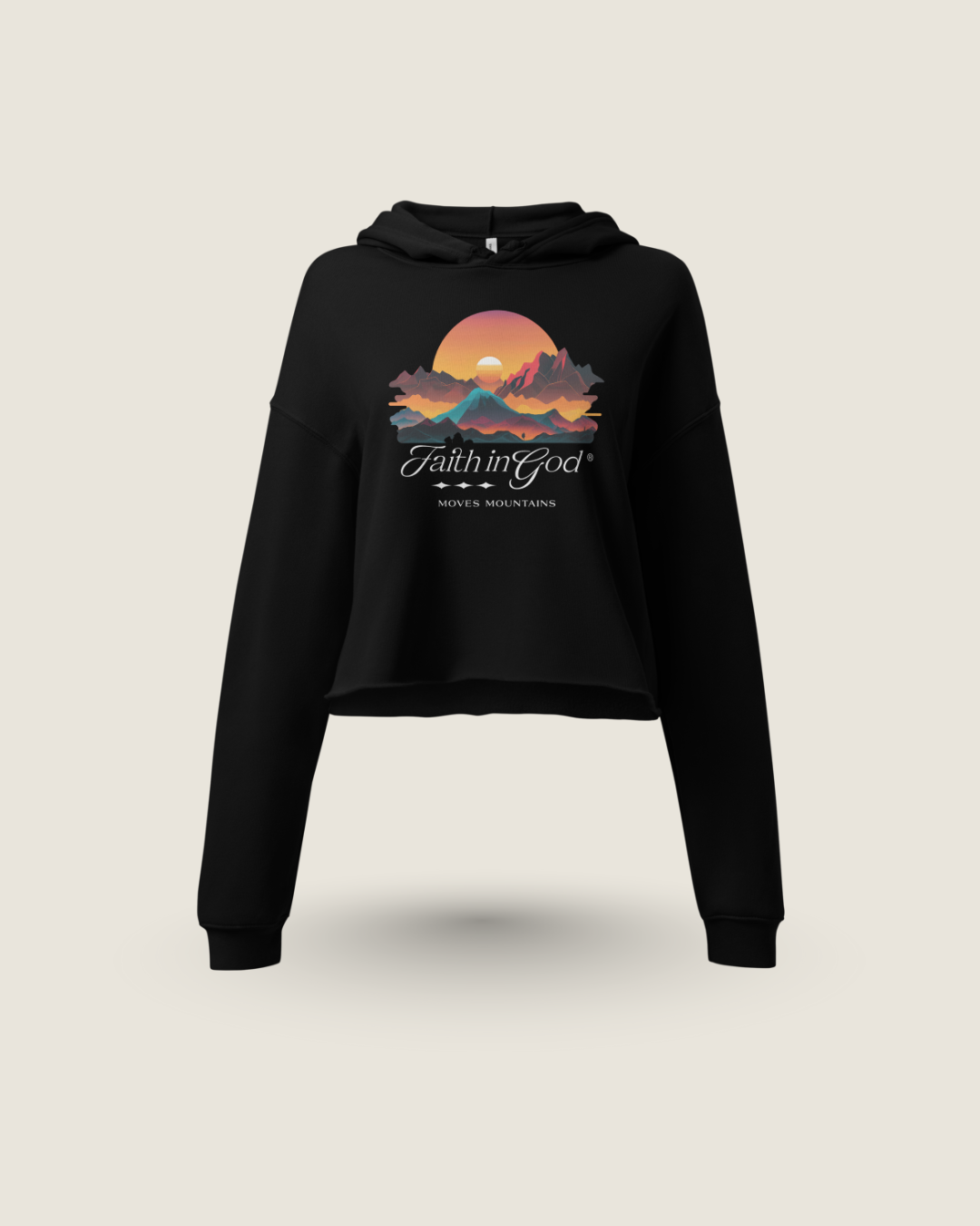Faith Moves Mountains Women Crop Hoodie