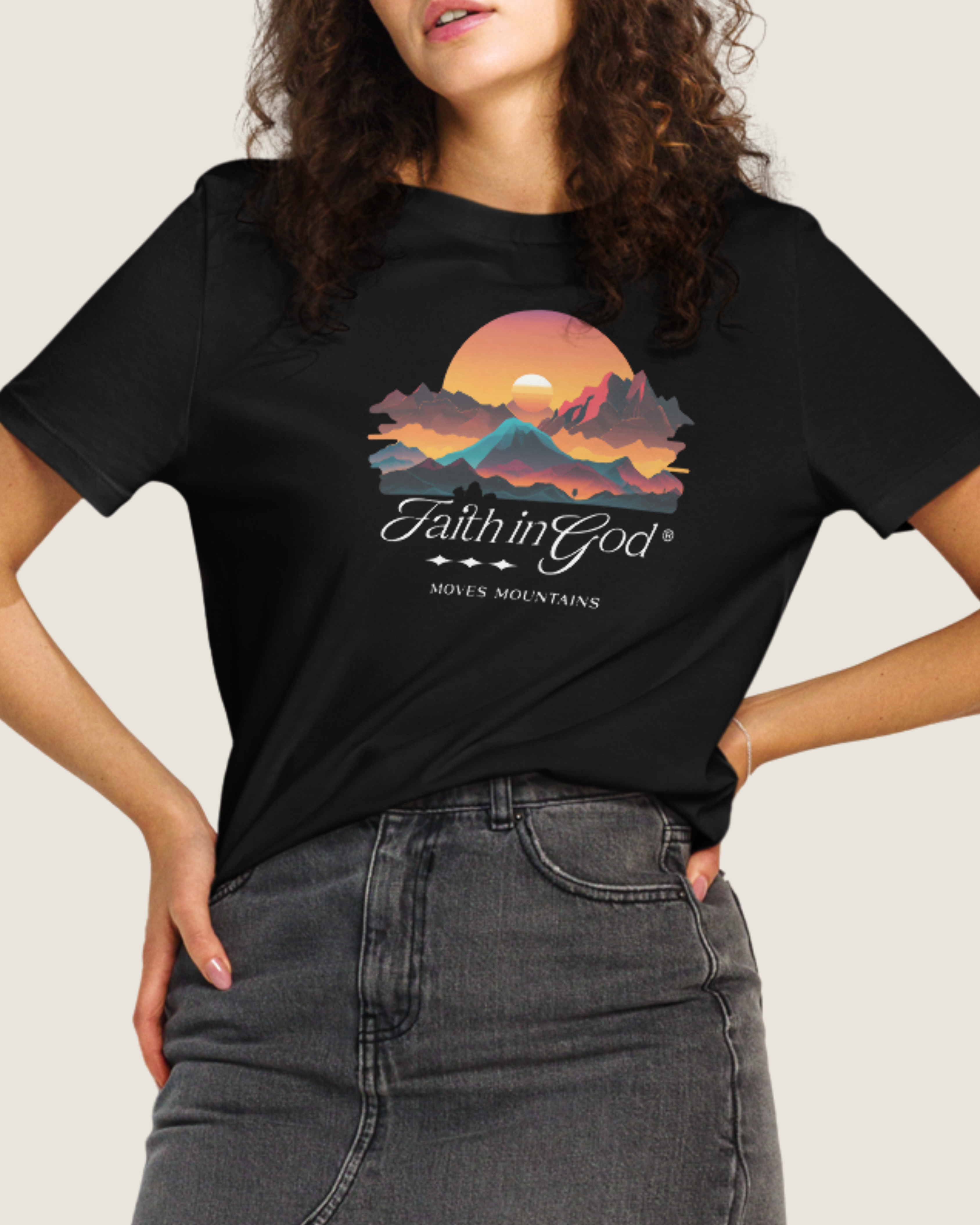 Faith in God Moves Mountains Women T-Shirt